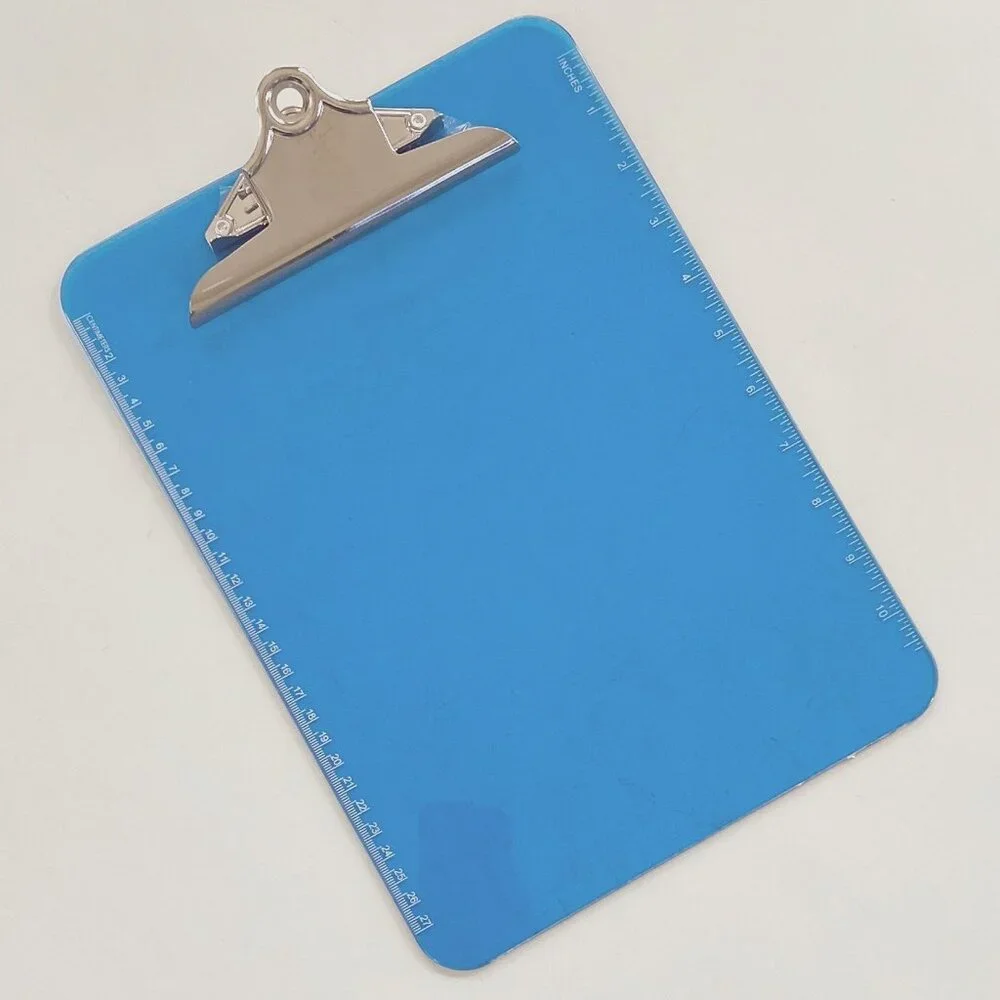 Sparco Blue Plastic Clipboards, 9 x 12-1/2